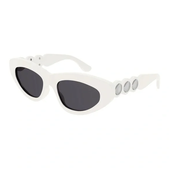ALAIA Ivory/Smoke/Silver Cat Eye Sunglasses AA0058S